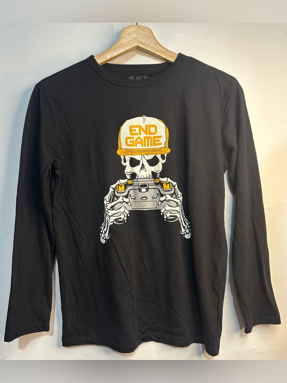 PLACE "End Game" Skeleton Gaming Black Shirt Boys XL (14)